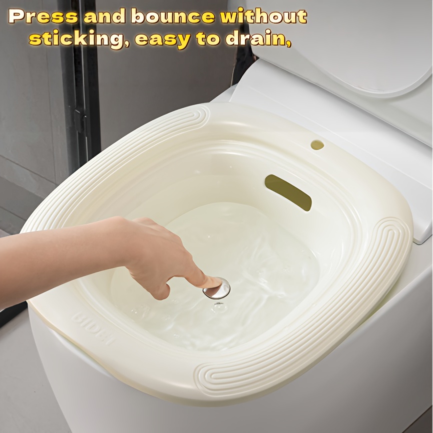portable bidet toilet seat   designed for elderly pregnant women and hemorrhoid care   drain low   for bathing showering chair bedside toilet   bathing aid no squatting required