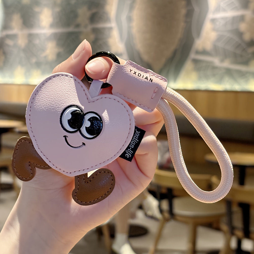 Image of A Cute Cartoon Faux Leather Keychain, Stylish Cartoon-themed Decorative Pendant, Perfect For Birthday Or Valentine's Day Gifts, Exquisite Couple Charm