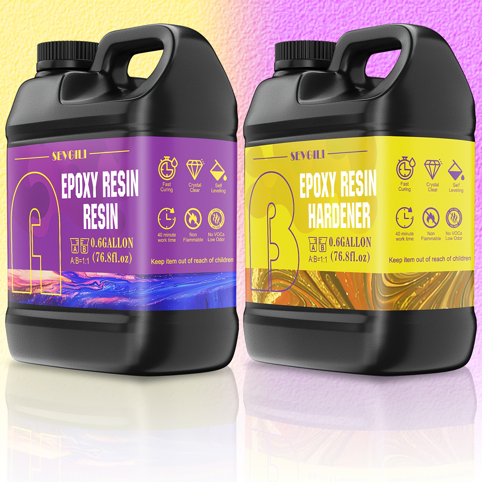 

Epoxy Resin Kit1.2gal, Newly Formulated Epoxy Resin, Strong, -free, Anti-yellowing Art Resin That, Suitable For Casting, Diy, Resin Art, Molds, Jewelry, 1:1