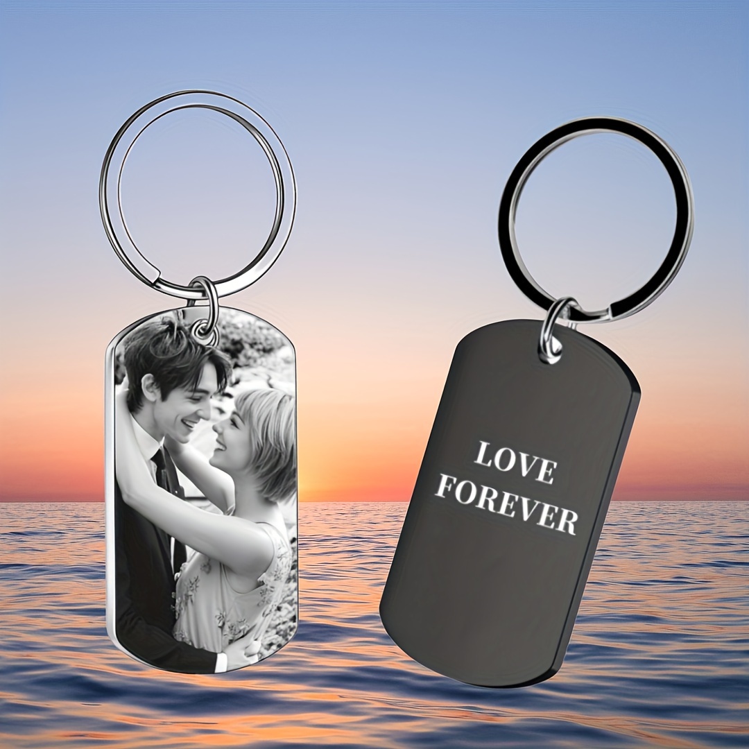 

1pc Men's Picture Custom-personalized Gift, Customized Keychain With Photo, Gift For Anniversary Gift