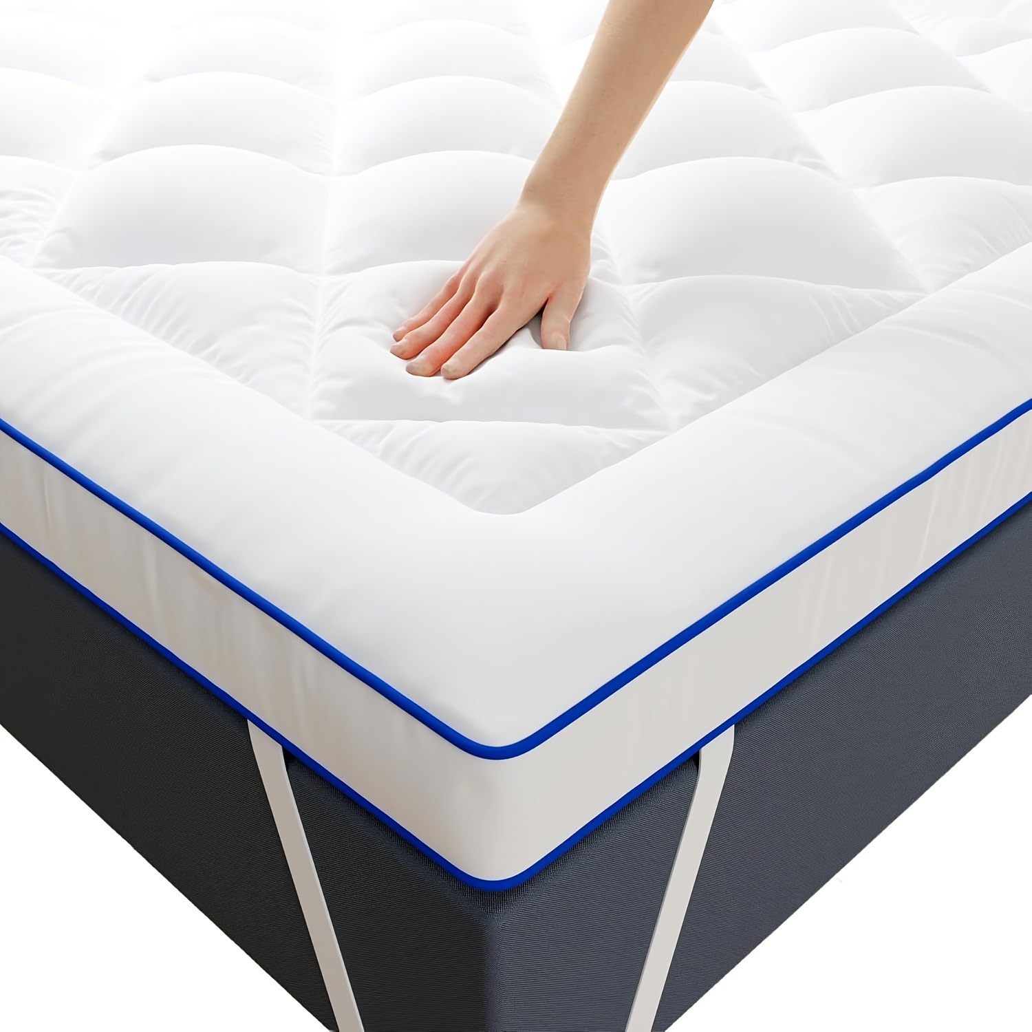 TEMU 100% 1000gsm Rich Fiber Filled Cushion Pad, Skin-friendly And Breathable, Machine Washable, Anti-slip Fixed With Elastic Bands At , Lumbar