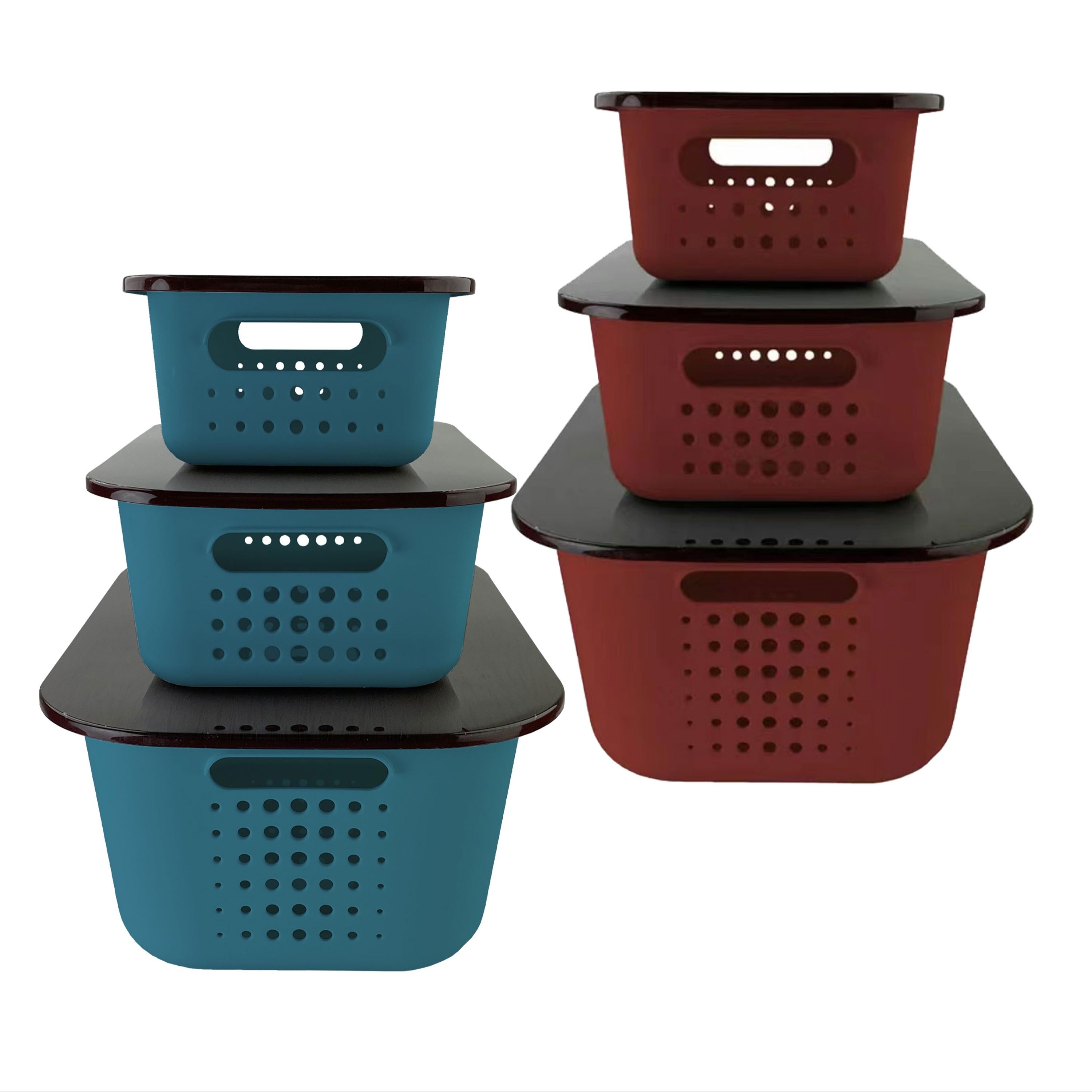 

3-piece Storage Container With Lid And Organizer Set For Stackable Storage