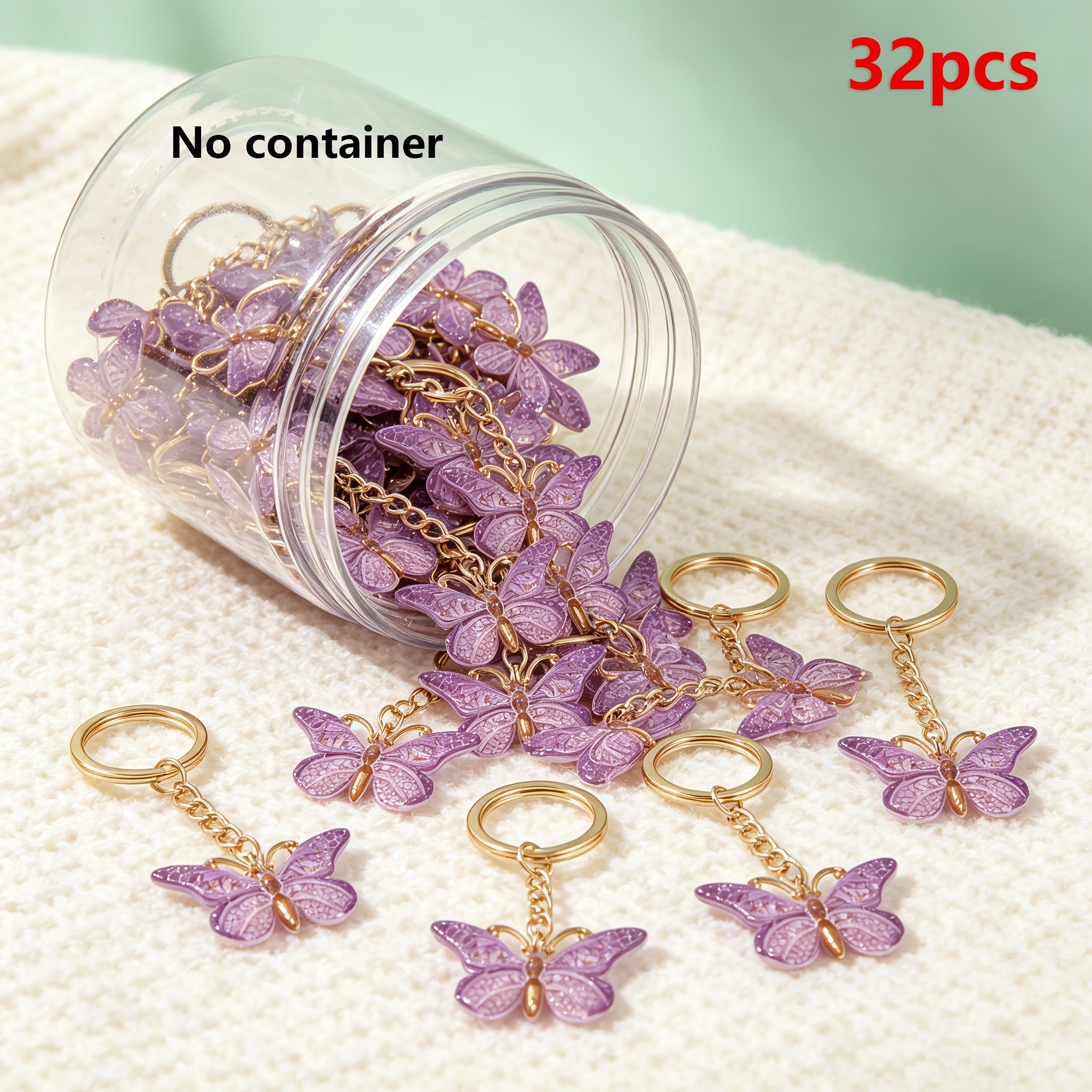 TEMU Cadeau pour Elle/Lui Porte-clés Papillon Dégradé Multicolore 32 pièces | Porte-clés , Cadeau de Fête d'Année | Motif Papillon , Pendentif
