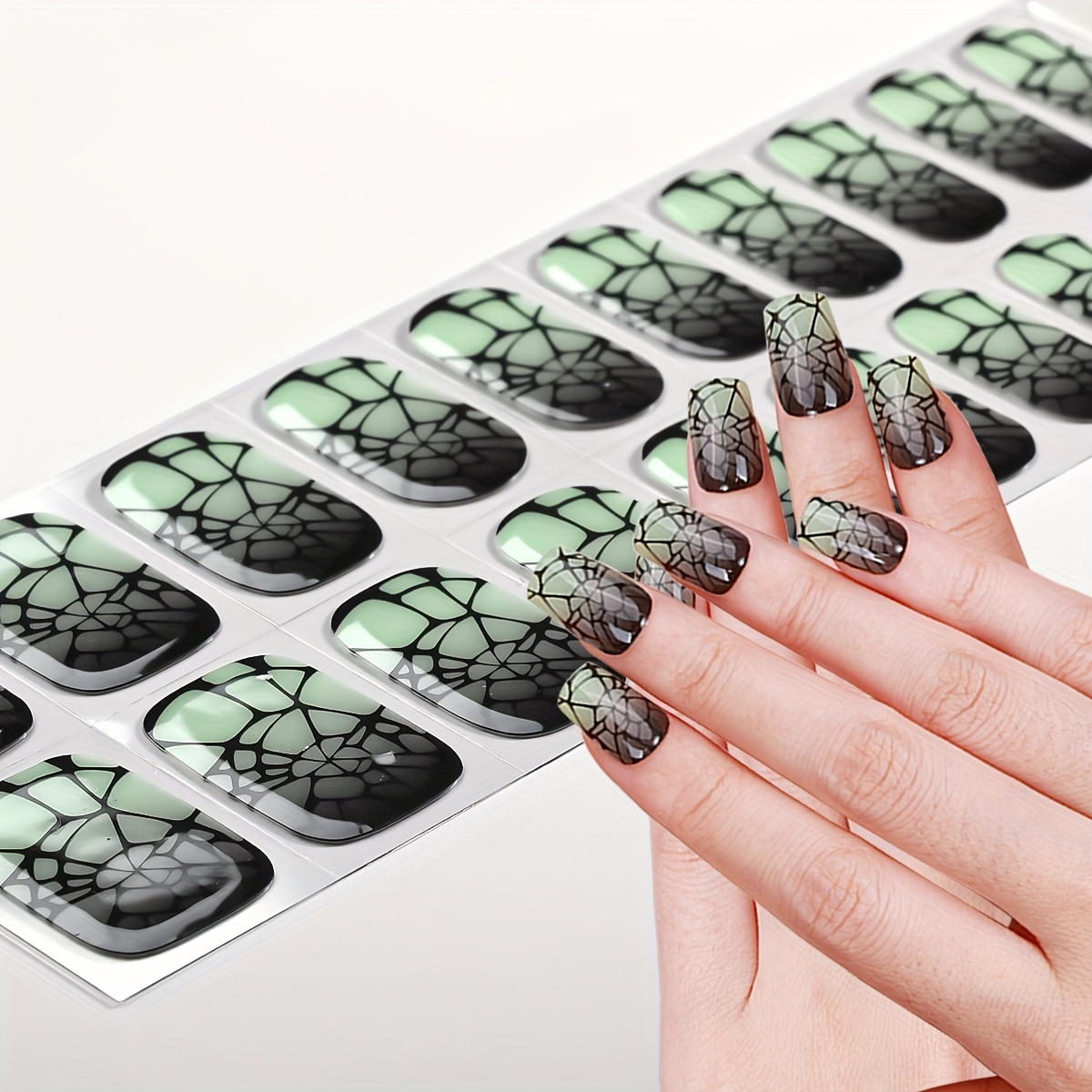 

20-finger Gel Semi-cured Nail Stickers, Style, Nail Stickers That Need To Be Cured With Uv Light, Super Good Texture, High-end Products, Suitable For Women And Girls