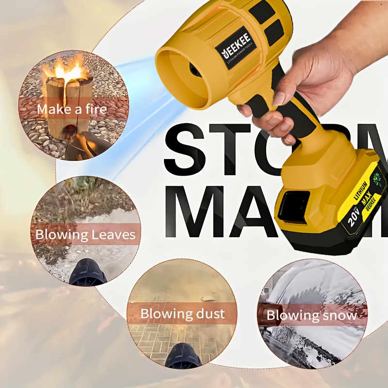 Portable Blower, Cordless Fan, Rechargeable Turbo Jet Fan, Equipped with 2 Rechargeable Batteries, Stepless Speed Switch, High Airflow, Suitable for Indoor Cleaning, Camping, Cars, Lawn Clearing, Etc., An Exquisite Christmas Gift.