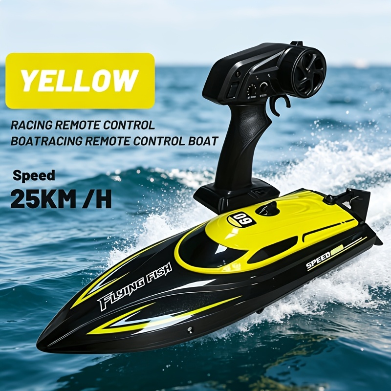 TEMU Rc Boat With Self-, 25+ Mph Remote Control Racing Ship, Led Light-up, Remote Control Watercraft, Ideal Birthday/ Christmas Gift.