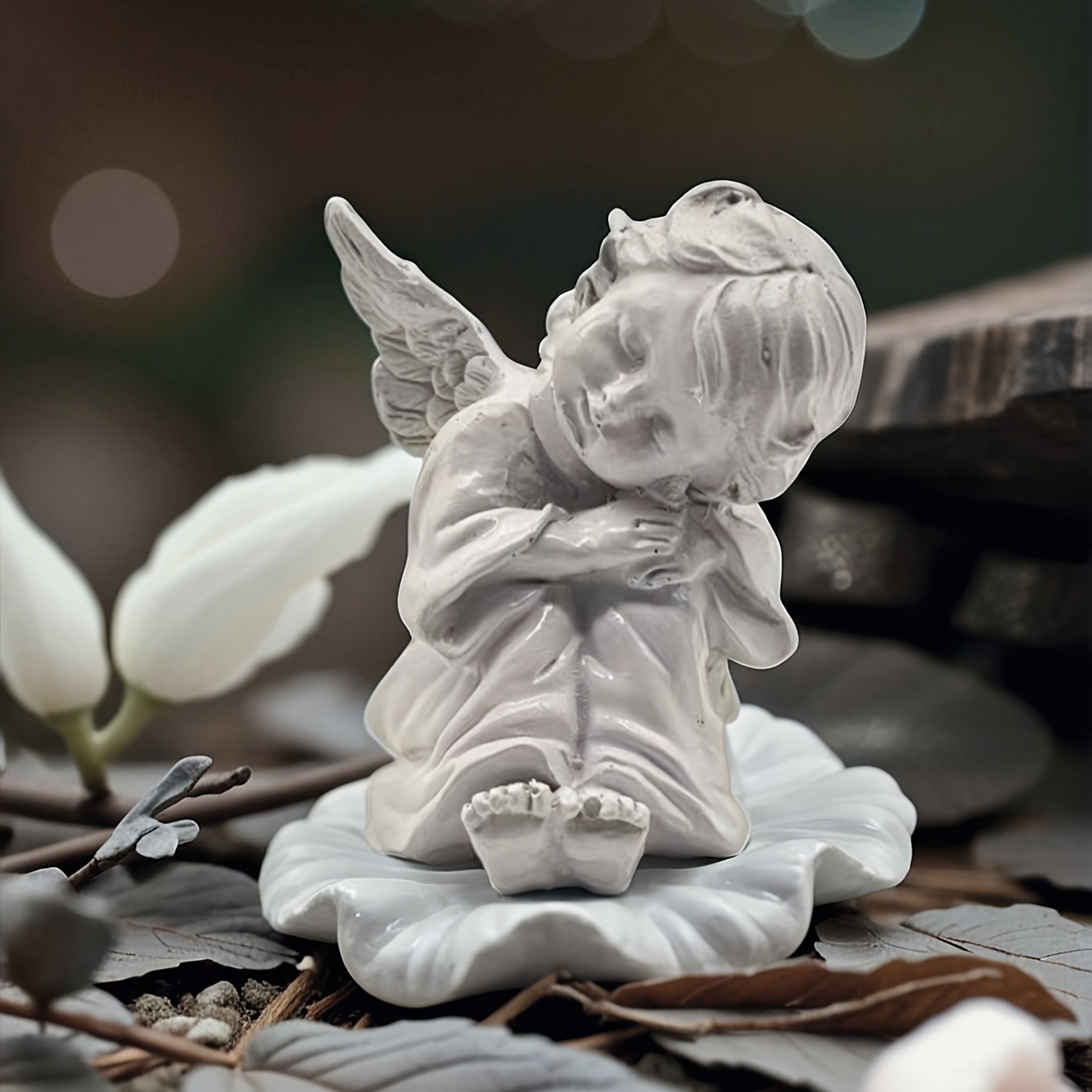 Image of 1pc Resin Contemplative Figurine - Statue With Intricate Detailing, Weather-resistant Indoor/outdoor Decor For Rooms, Gardens, - Spiritual Gift Idea