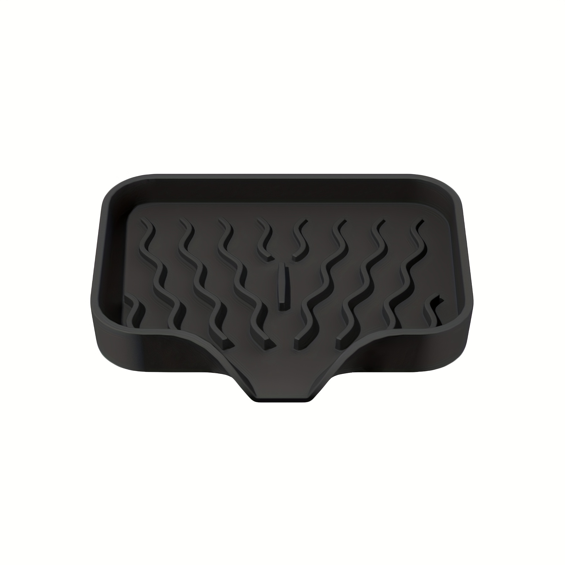 1pc Wave Pattern Soap Drying Mat, Non-slip Multi-functional Soap Dish For Home, Kitchen, Bathroom Sink Tray, Soap Dish, Sponge Water Collection Mat