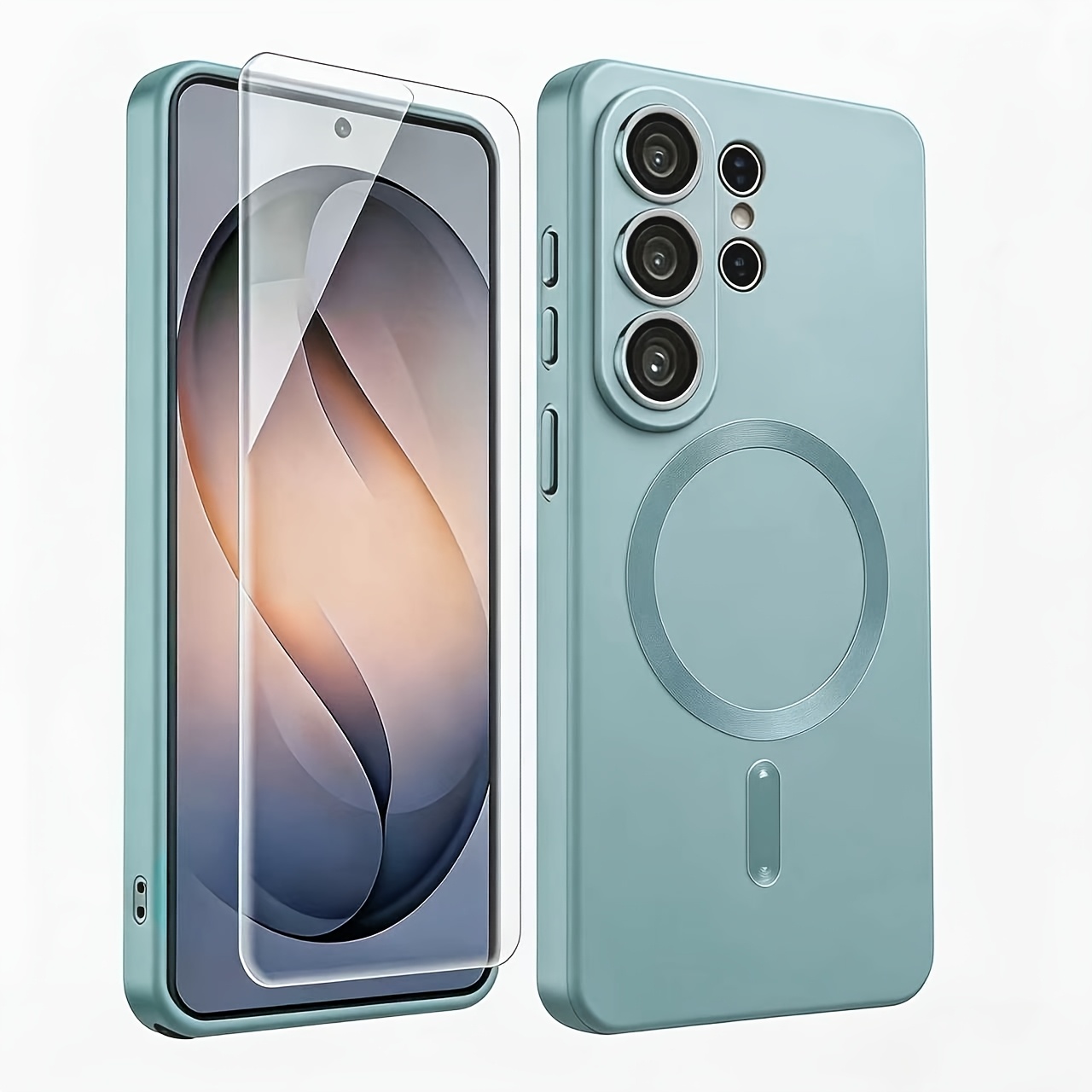 TEMU Phone Case: Kbkn-2pcs [1 Phone 1 Screen Protector] Magnetic For For A57 A56 A55 A54 A37 A36 A35 A34, With Lens Protection, Shockproof