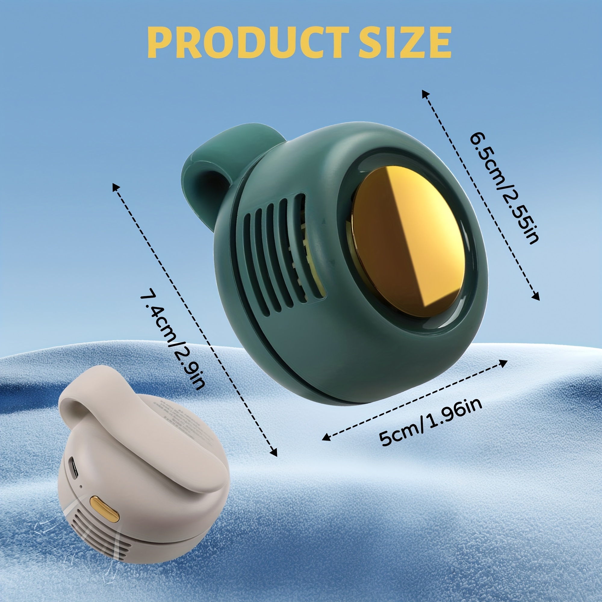 Gahwa Mini Clip-Ventilator – Leise, Tragbar & Wiederaufladbar Für Unterwegs (3 Stufen, Grün)