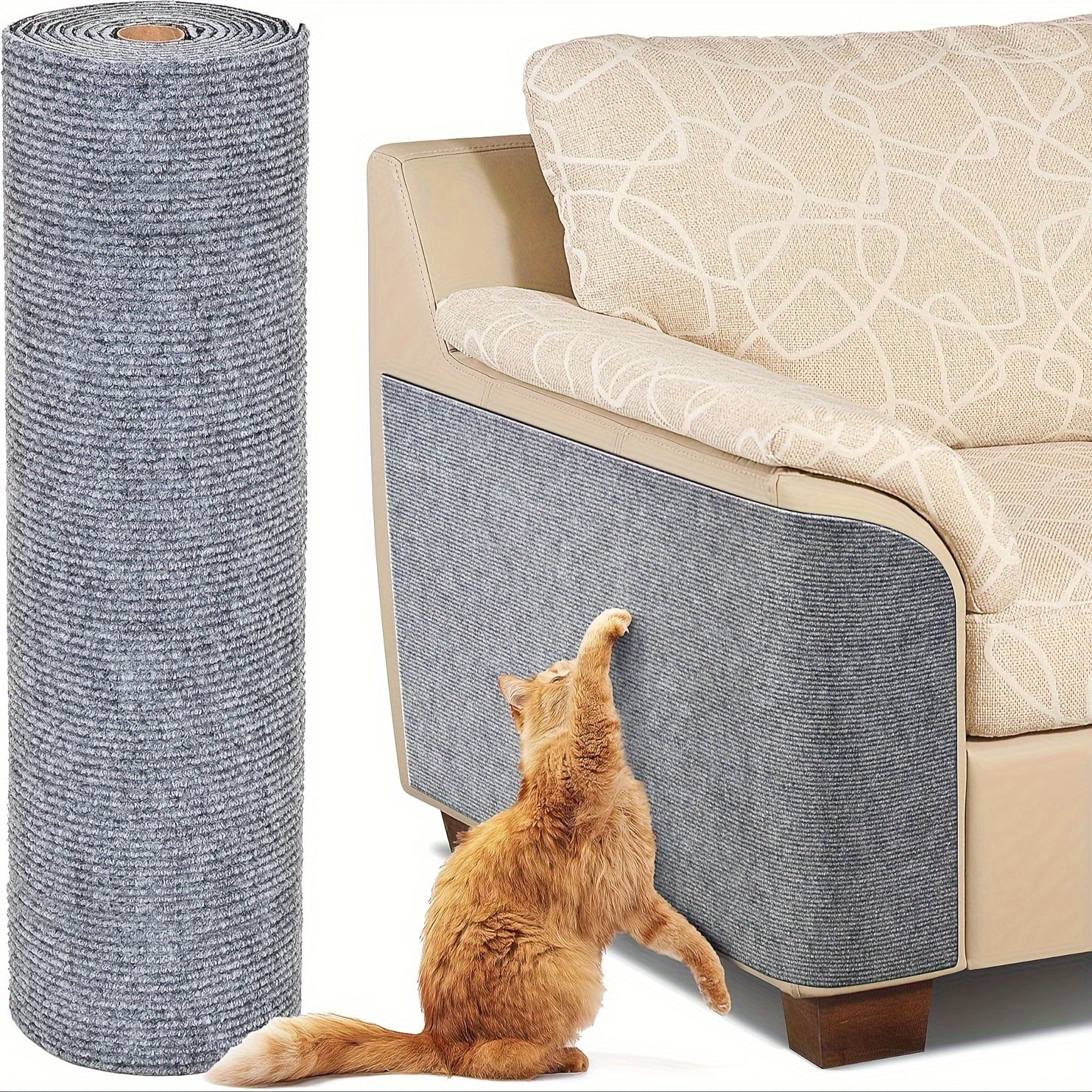 

Furniture Protector For Cats That Trimmed, Featuring A Self-adhesive Scratching Mat To Couches, Doors, And Cat Tree Shelves From (grey, 78.7 X 15.8).