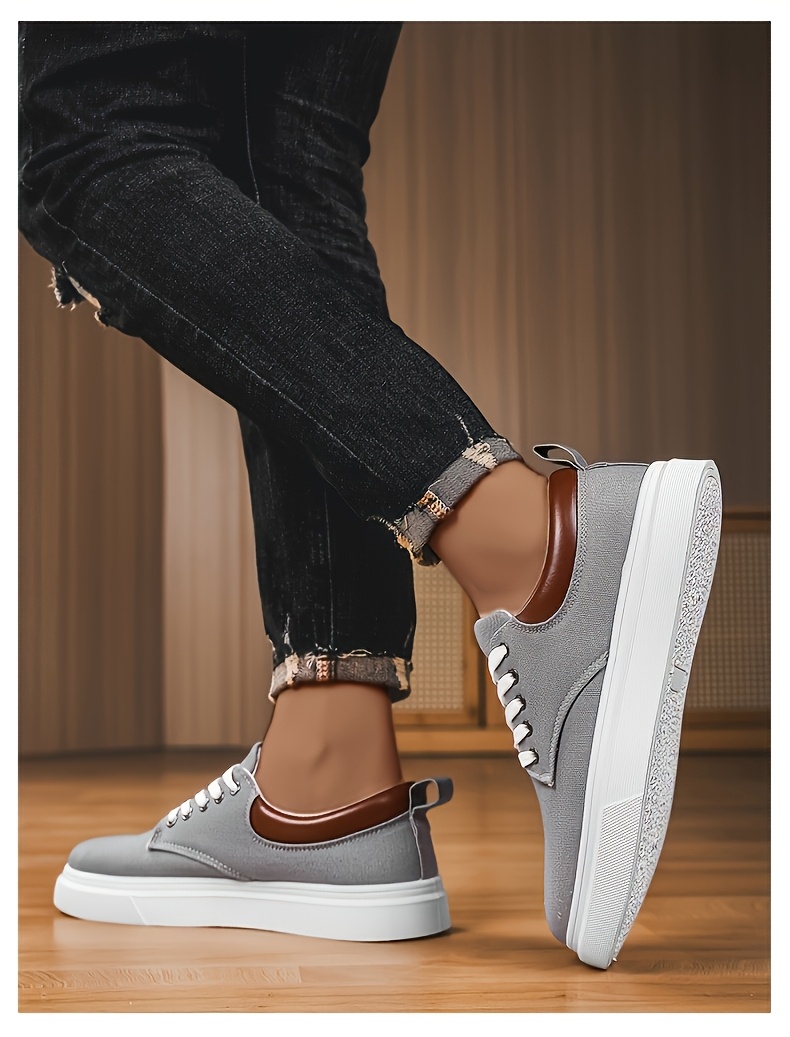 Baskets en Toile Homme Bicolore Chaussures décontractées en toile pour hommes, chaussures de skate tendance et polyvalentes, baskets de sport basses élégantes