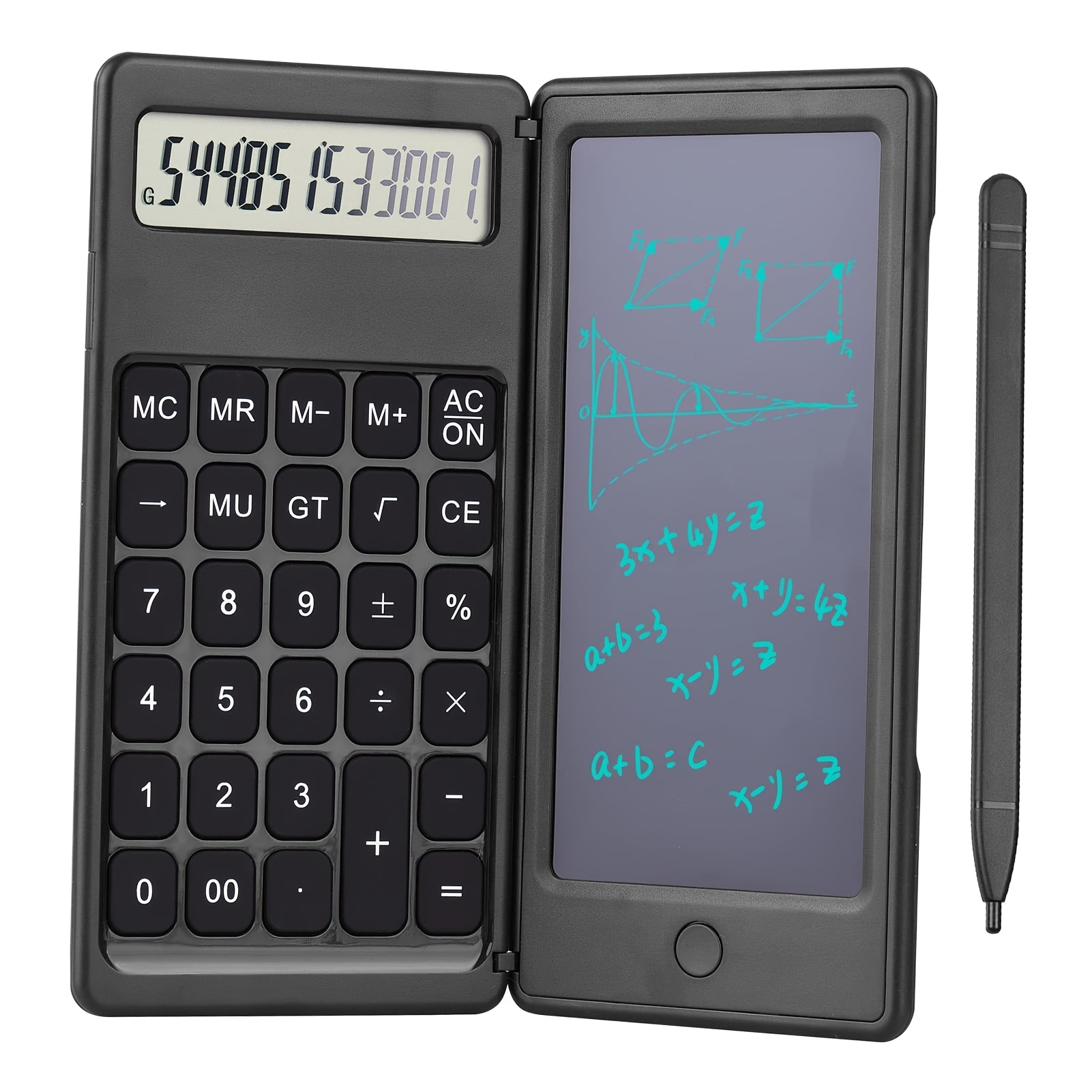 

high-performance" 12-digit With Writing Tablet - Foldable, Dual Lcd Display, Quiet Keypad, Portable For School & Office Use