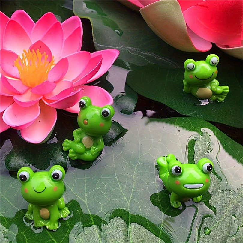 

4pcs 3d Mini Frog Statue, Outdoor Fairy Garden Resin Crafts, Micro Landscape Pendant Ornaments, Mini Art Sculptures, Landscaping Diy Garden Sculptures, For Yard Lawn Home Decor