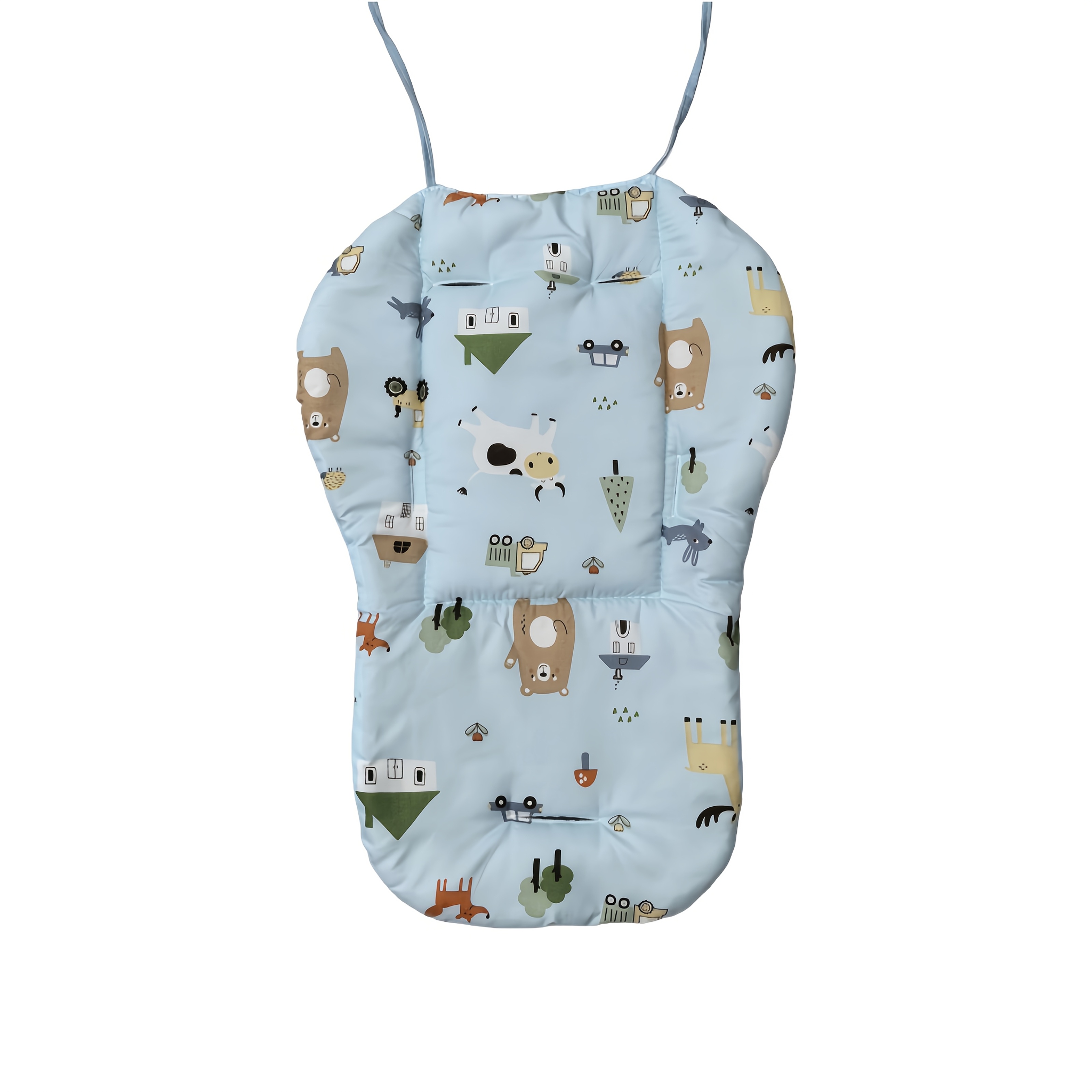 Image of Children's Home Dining Chair Cushion, High Chair Protector Pad, Outdoor Stroller Seat Cover - Soft, Thickened Pad, Suitable For Baby Car Seats And Strollers