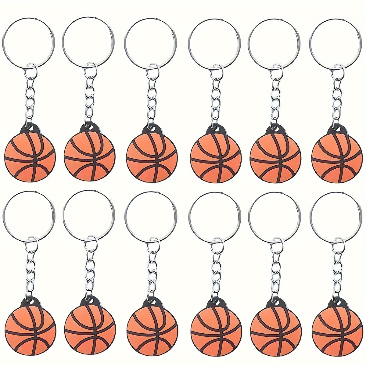 

20 Pack Orange Basketball Keychains: Perfect Party Favors, Carnival Prizes, And Welcome Back Gifts For First Day Celebrations