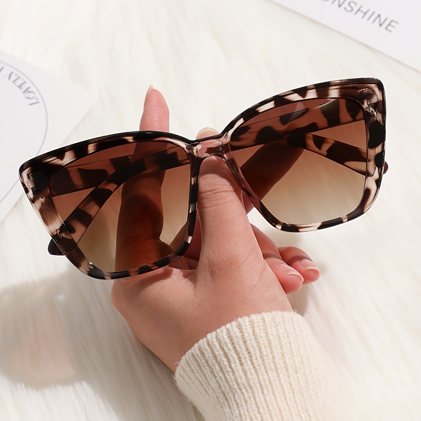 

Cat Eye Leopard Glasses For Women Gradient Lens Fashion Anti Glare Sun Shades For Vacation Beach Party