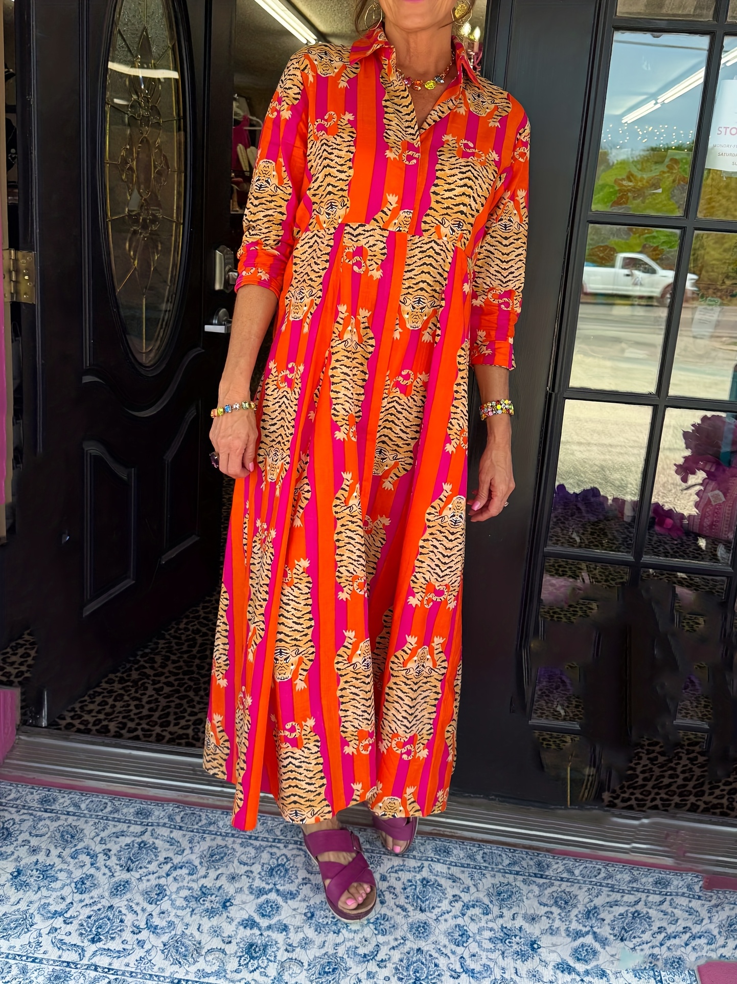 chinese dress ladies Savage Golden Tiger Dress main image 0