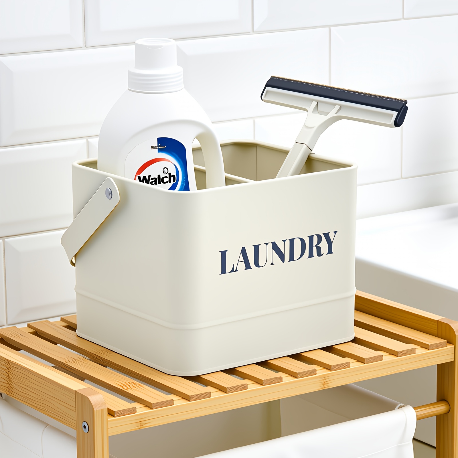 TEMU Portable Storage Basket, Bath Supplies Storage Box, Metal Multifunctional Storage Box, Desktop Storage Box, Suitable For Bathroom, Kitchen,