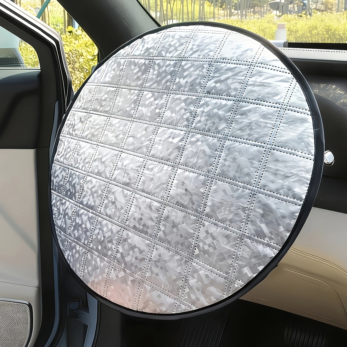 Image of 1 Pack Universal Car Steering Wheel Cover, Sun Protection Anti-scald Heat Resistant, Fits Most Cars & Suvs