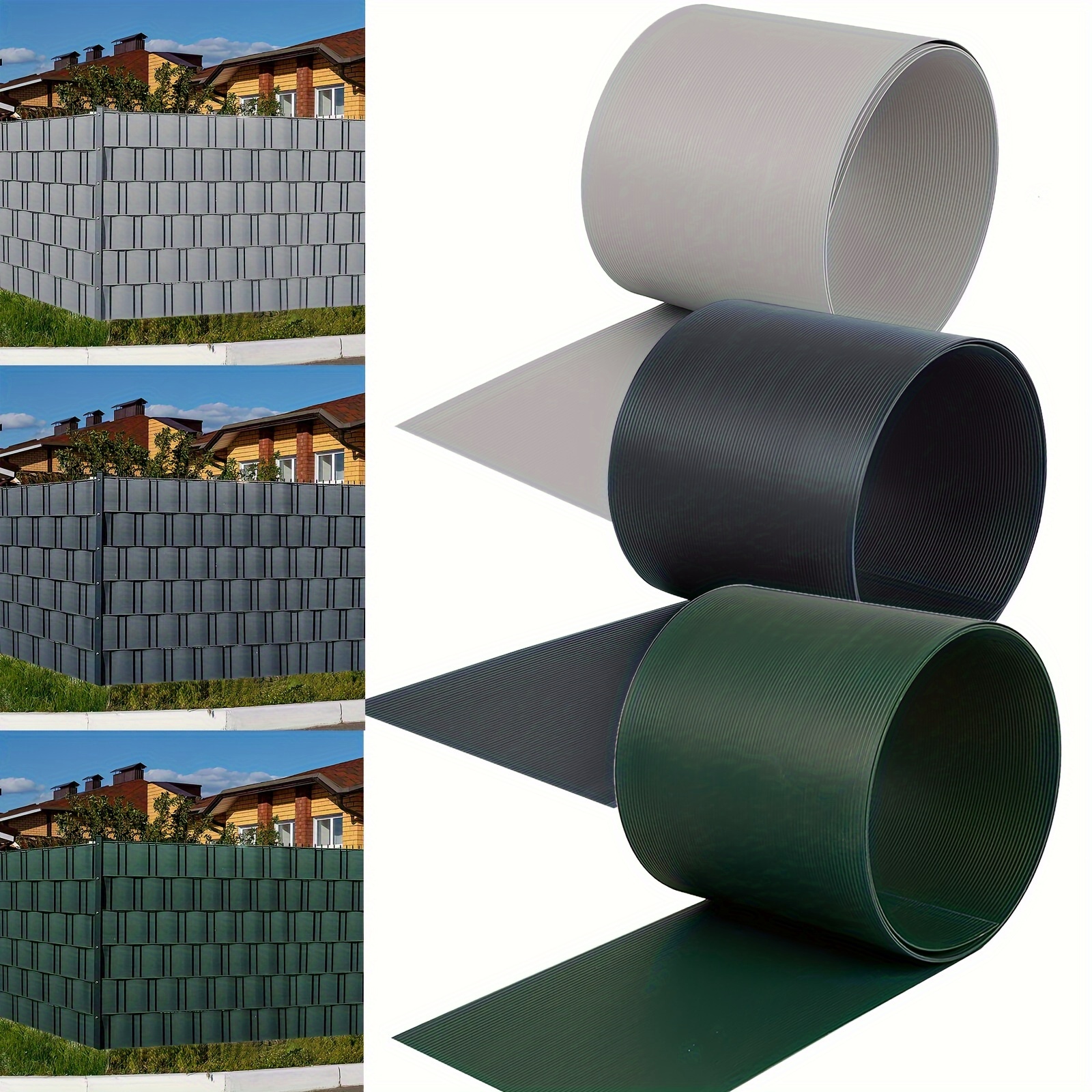 

Fivmen Pvc Privacy Screen Strips For Double Rod Mats Fence Pack Of 10 Privacy Screen Roll Opaque Privacy Screen Wind Protection Garden Balcony Garden Fence 2.5 M X 19 Cm Anthracite/grey/green