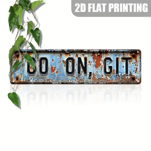 vintage aluminum sign plaque git wall hanging decorative sign for home farmhouse porch bedroom multipurpose rustic metal wall art english language 15 7 x 3 9 1pc