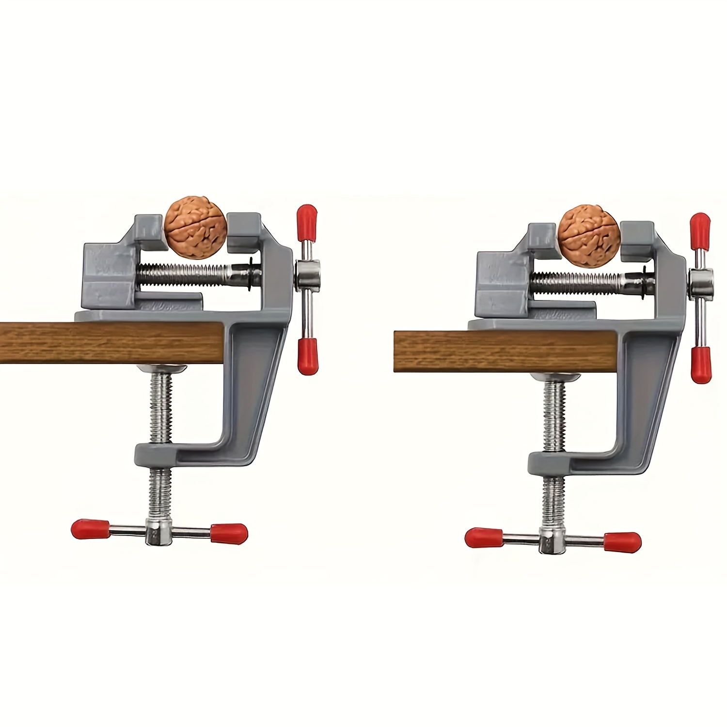TEMU Airaj 2pcs Industrial-grade Mini Table Vice Set: Heavy-duty Metal Construction, Durable And Stable, Rotation, Compact Desktop Clamp With