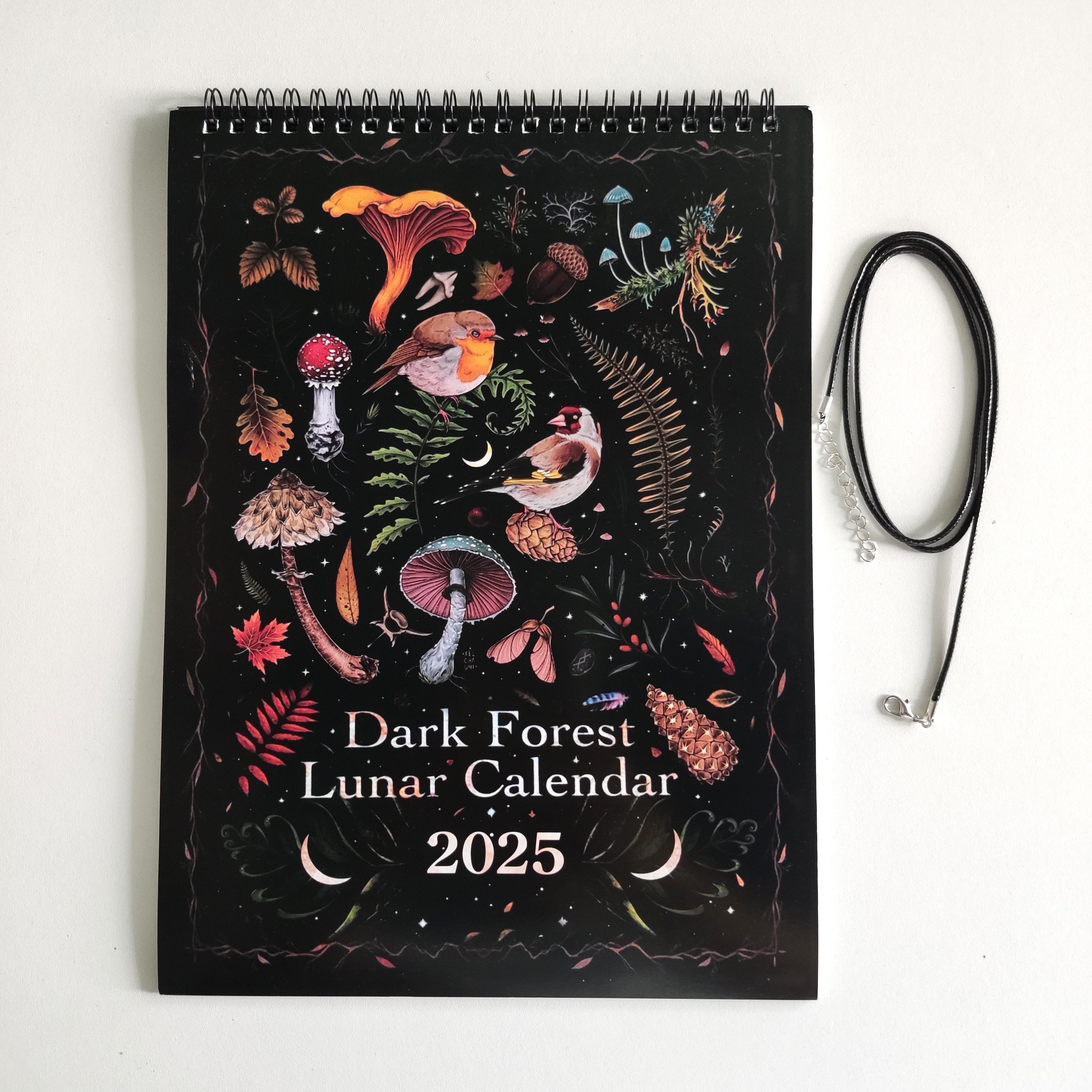 2025 Wall Calendar 12 Months Dark Forest Lunar Calendar 2025 Temu