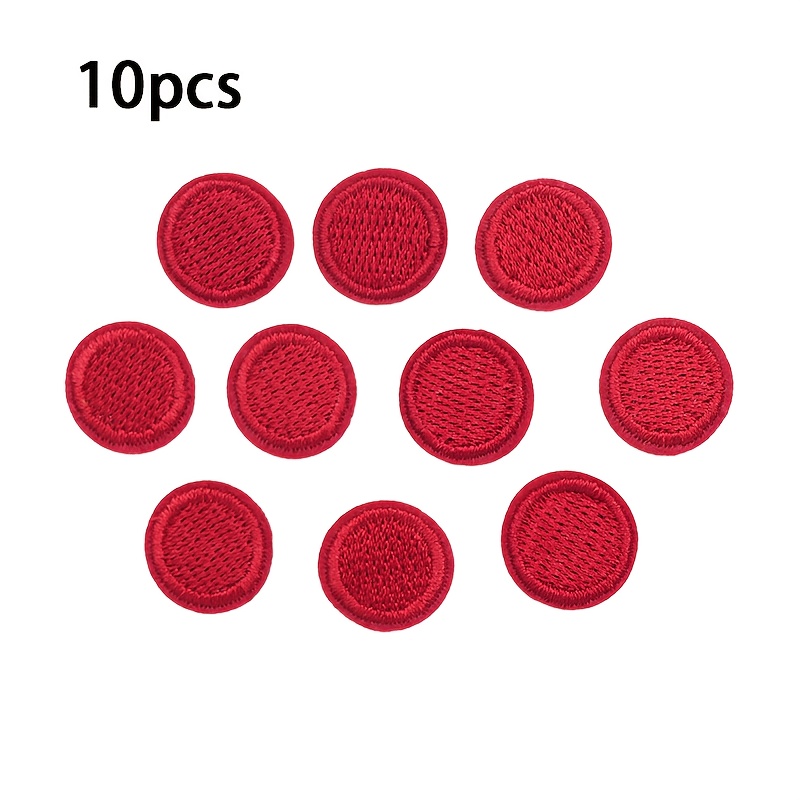 TEMU 10pcs Toppe Adesive Termofusibili Ricamate a Punti da 1,6 cm per Abbigliamento, , Borse e Scarpe