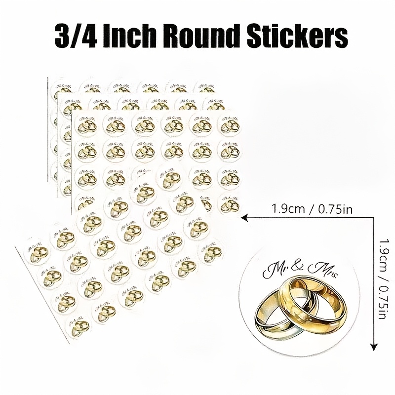 Image of 192pcs Wedding Ring Accessories Set, Including "mr. & Mrs." Chocolate Stickers, Anniversary Stickers, Wedding Anniversary Party Favors, Candies, And Envelopes