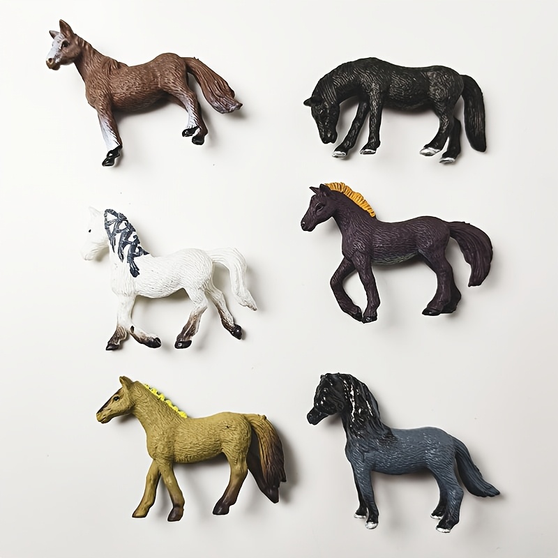 Image of 6pcs Simulation Farm Pony Animal , Miniature Farm Animal Toys, Educational Toy Set, Birthday Gift, Christmas Gift