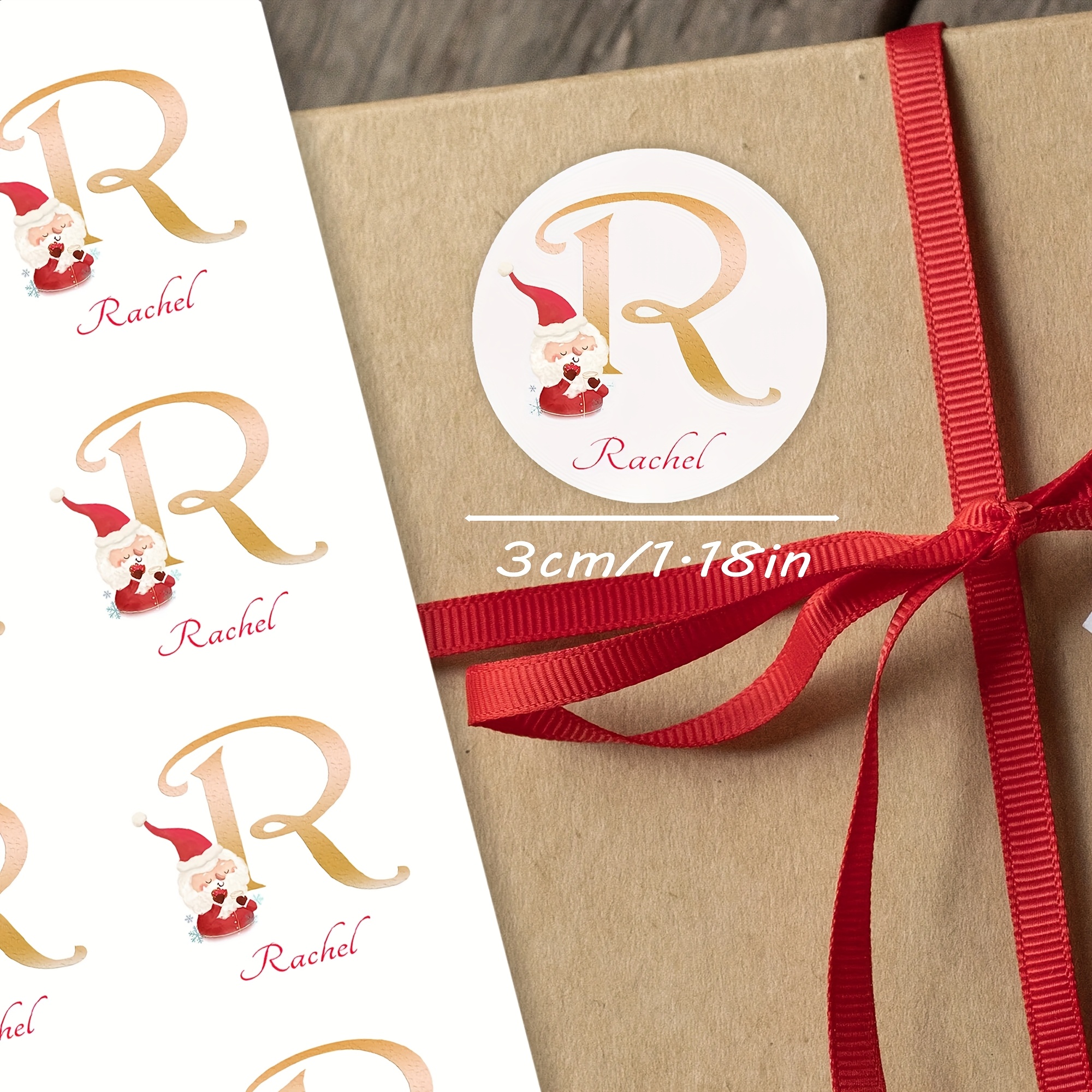 TEMU 1 Sheet With A Total Of 16 Stickers, Christmas Gift Decoration Stickers, Customizable Stickers, Custom Names, Christmas Diy Decoration
