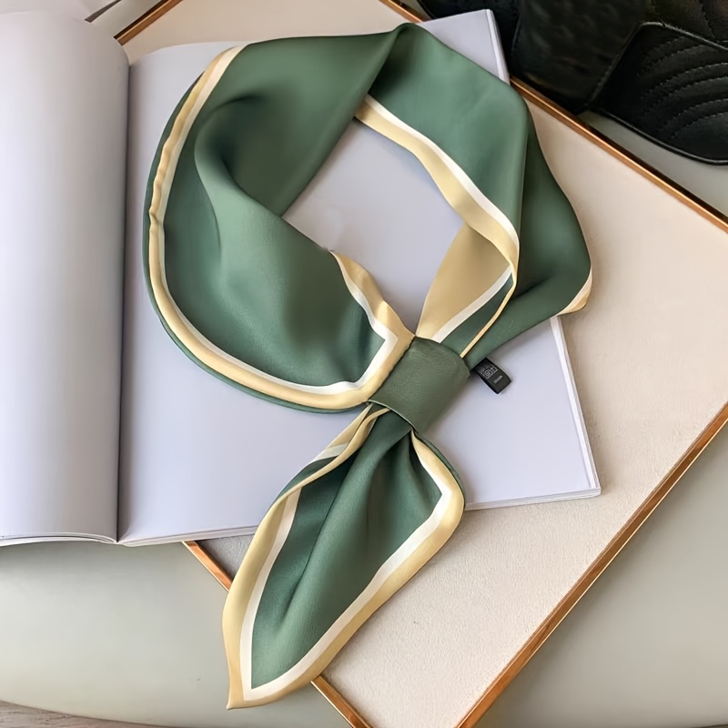 TEMU Women' Elegant Solid Color Scarf & Neck Ribbon - Long Thin Suitable For Professional Attire & Casual Wear, Multi- & Collar Accessory, Breathable