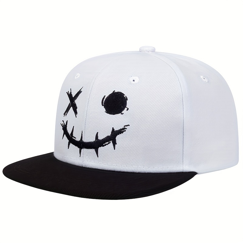 Image of Men&;s Smile Face Hip Hop Hat, Adjustable Casual Hat For Outdoor, Spring/autumn/spring Summer Style, Travel Seaside Vacation