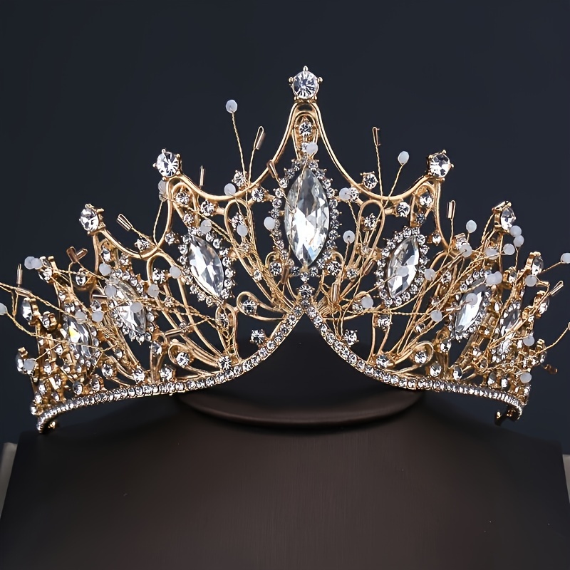 

1pc Couronne de mariée en de sertie de strass - Accessoire de cheveux de mariage fait à pour un style élégant