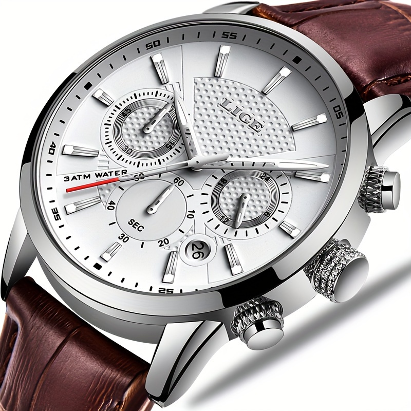 

Sports Waterproof Quartz Wrist Watch, Luminous Pointer Display Multifunctional Watches For Men