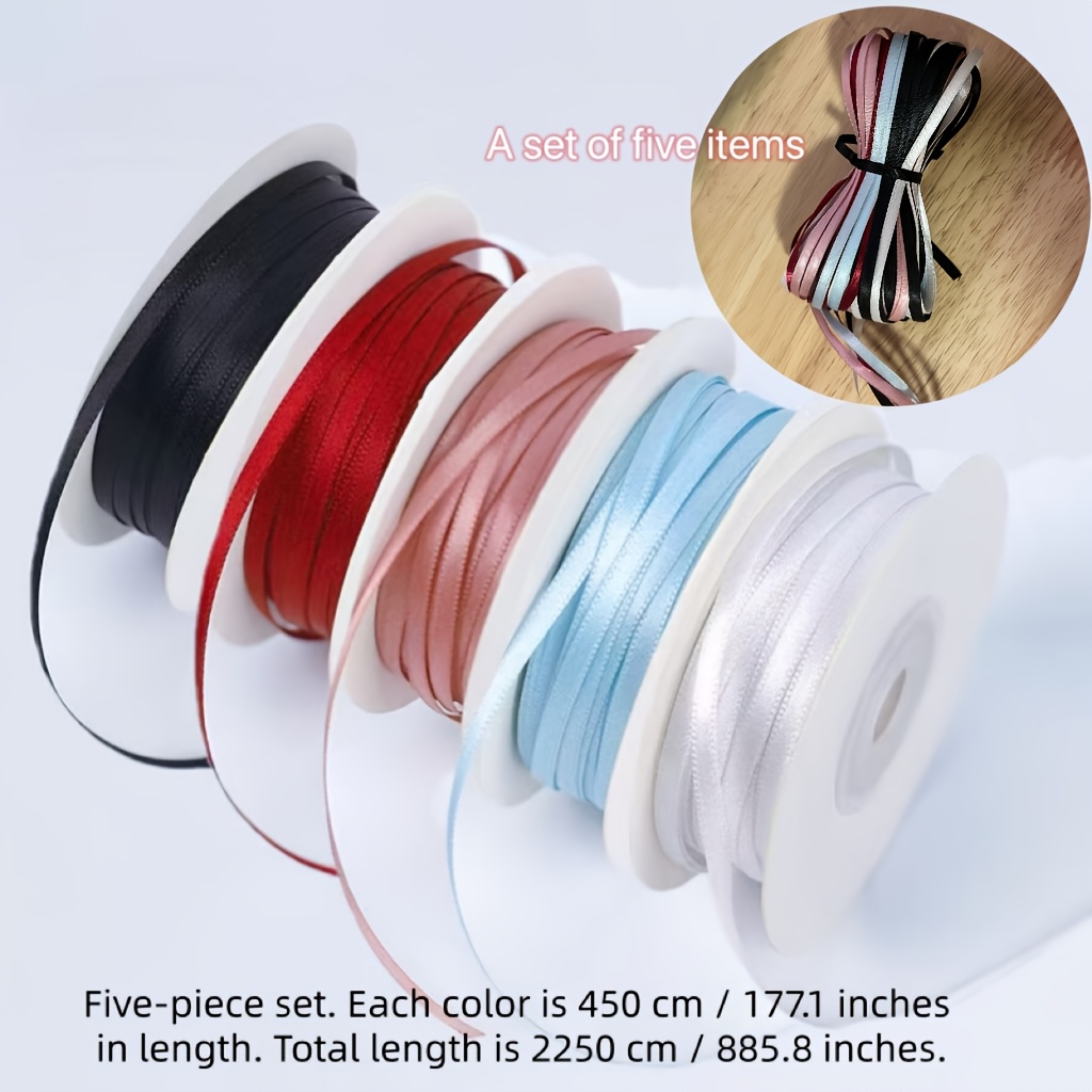 TEMU 5pcs Set. Each Color Measures 450cm / 177.1 Inches In Length, With A Total Length Of 2250cm / 885.8 Inches. 0.3cm Thick Single-faced Polyester