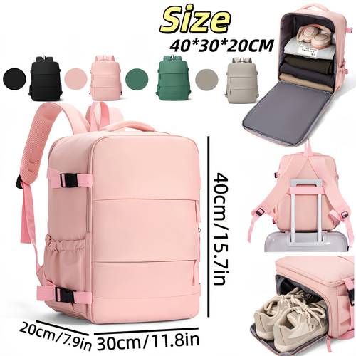 reis zakelijke handbagage rugzak, dames koffer in specifieke maat 40*30*20cm, capaciteit multifunctionele onder-zit cabin bag met apart schoenenvak en 180- open hoofdvak, geschikt voor handbagage en kofferbevestiging, unisex zakelijke rugzak, onder de zitting,zakelijke