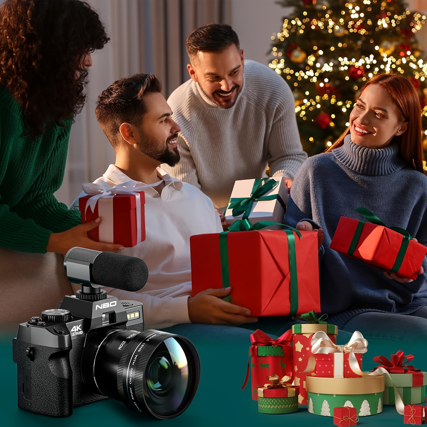 telecamera digitale nbd 48mp per fotografia con wifi e   app, fotocamera vlogging 4   , zoom 16x, -shake, scheda tf da 32gb, doppie batterie,   grandangolare 52mm e macro Dettagli dell'articolo 7