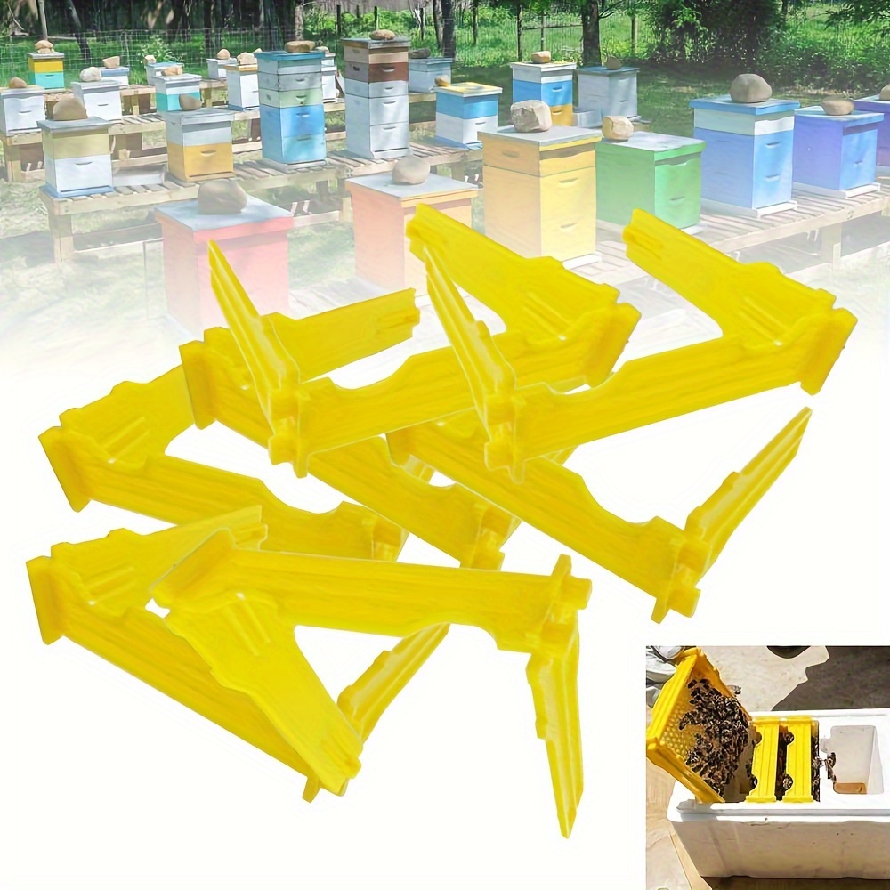 

10pcs Yellow Plastic Breeding Frames - Beekeeping Tools For Artificial Honeycomb, No Electricity Needed, Beekeeping Supplies