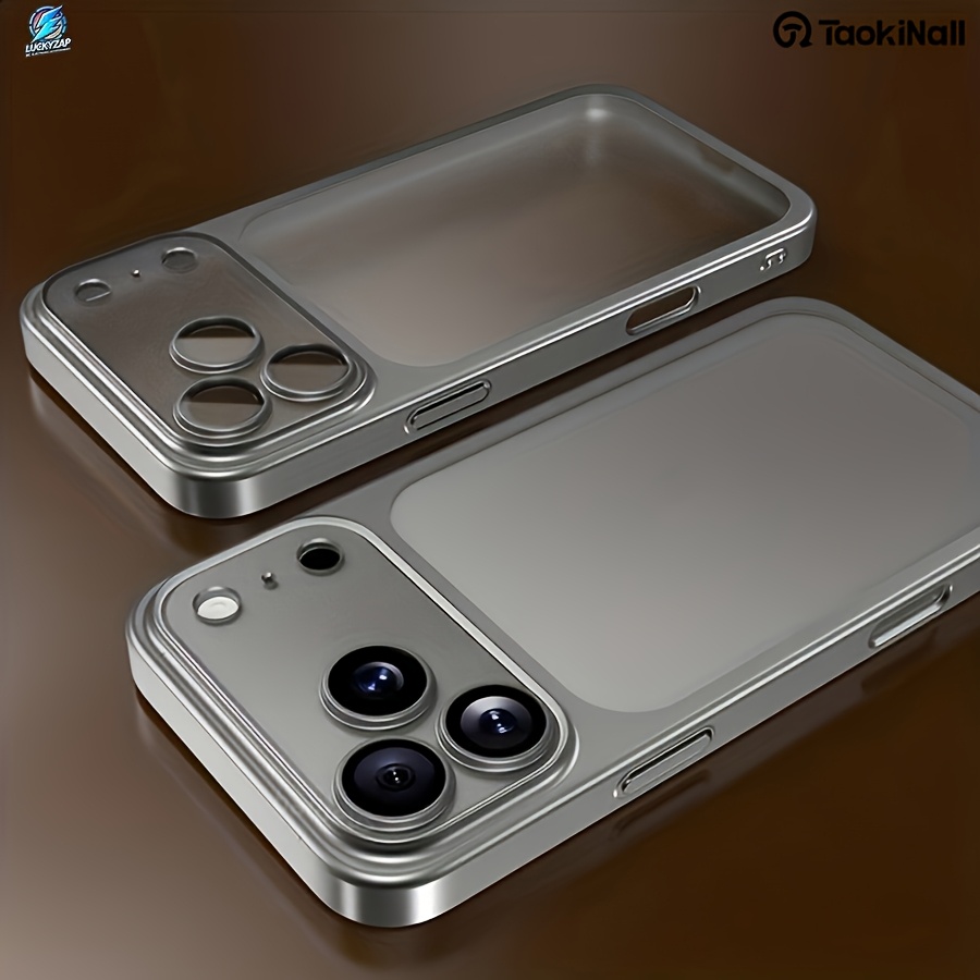 Image of Phone Case: Luxury Matte Transparent Wireless Charging Phone Case For Iphone 12/13/14/15/16/17 Max With Shockproof Lens Film And Cover