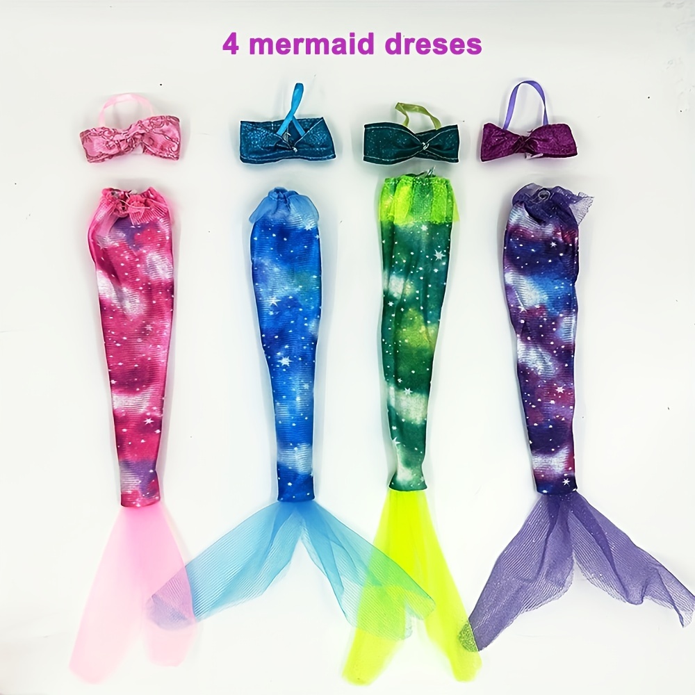 Image of 4 Sets 1/6 Handmade Fashion Doll Clothing Beach Wear For 11.5''/30cm Dolls Swimsuits Bikini Set Mermaid Dresses Additions Toys