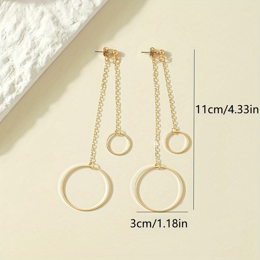Geometric Circle Dangle Earrings Alloy Jewelry for Women