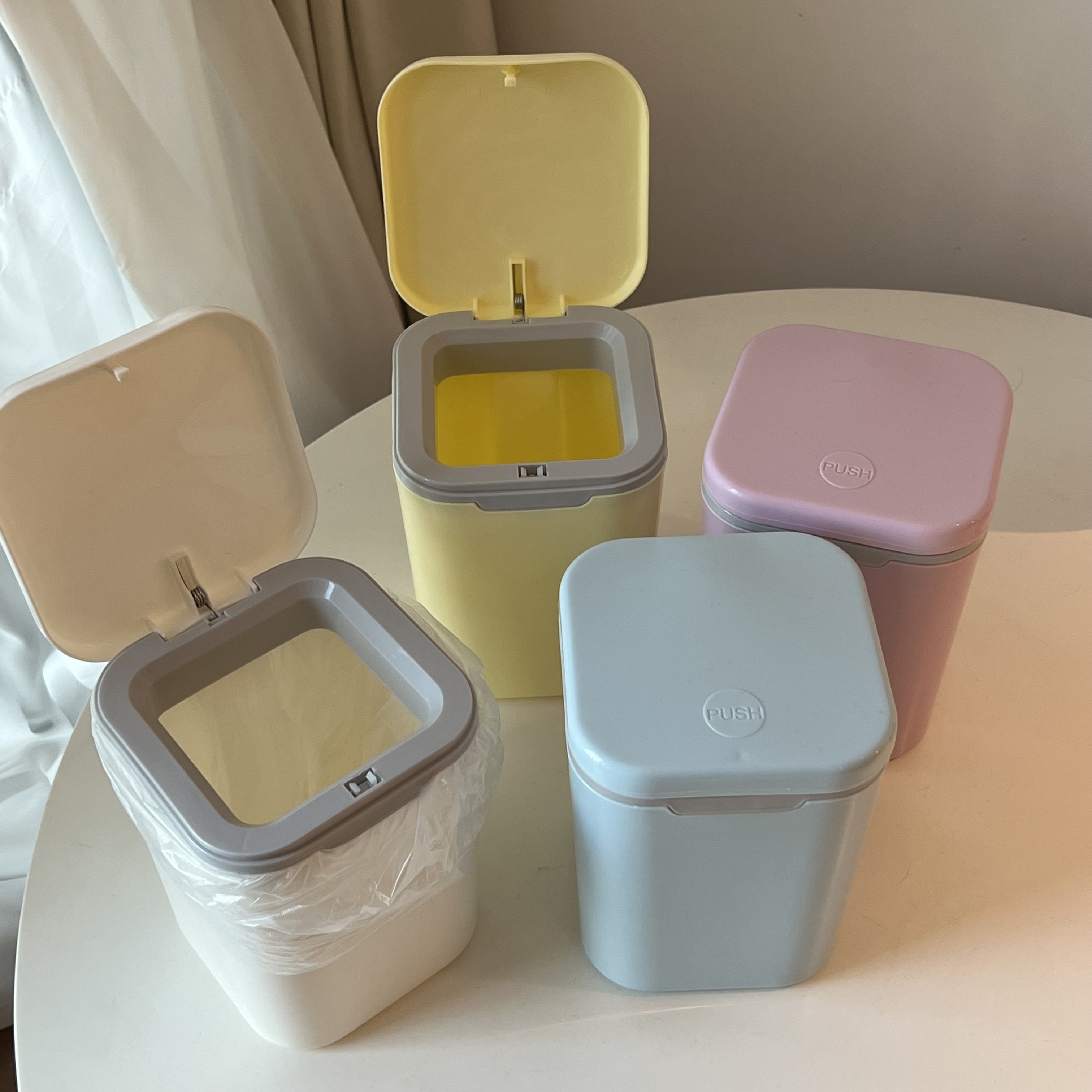 mini trash bin desk sold on Temu United States