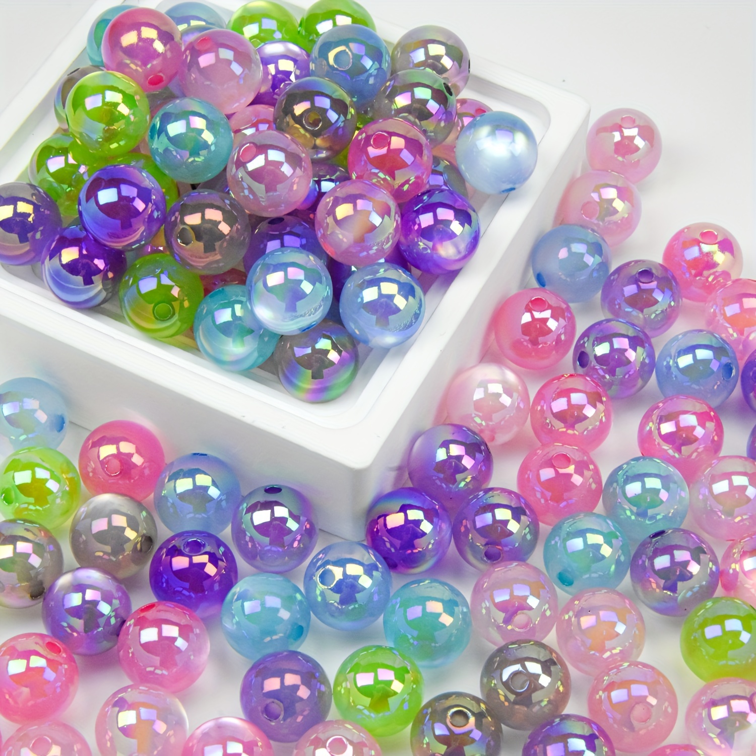 

16mm Uv-coated Resin Cat's Eye Beads - Scratch-resistant, Multicolor Assortment For Diy Jewelry Making, Bracelets, Friendship Gifts, Keychains & Pen Decorations - 10/30pcs