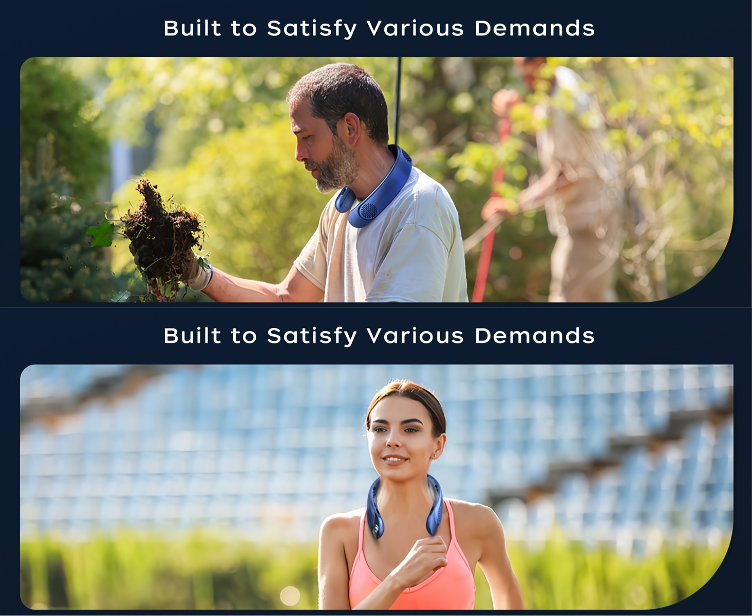 Advanced Wearable Neck Fan Pro - 360° Surround Cooling Technology, 3 Wind Modes (Natural/Turbo/Sleep), Real-Time LED Display for Battery & Speed, Ergonomic Flexible Neckband, No-Blade Safe Design, Perfect for Travel & Daily Use.
