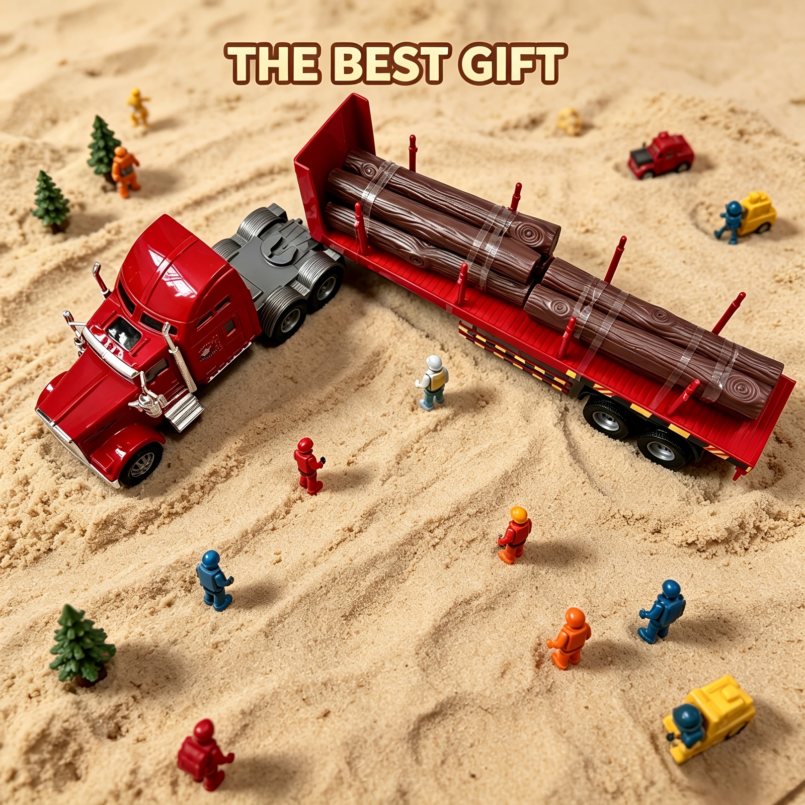 Heavy-Load Inertial Semi-Trailer Model Engineering Vehicle Toy