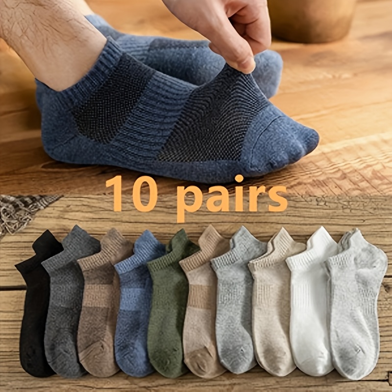 TEMU Lot de 10 paires de chaussettes bateau unisexes à des oreilles pour et les loisirs