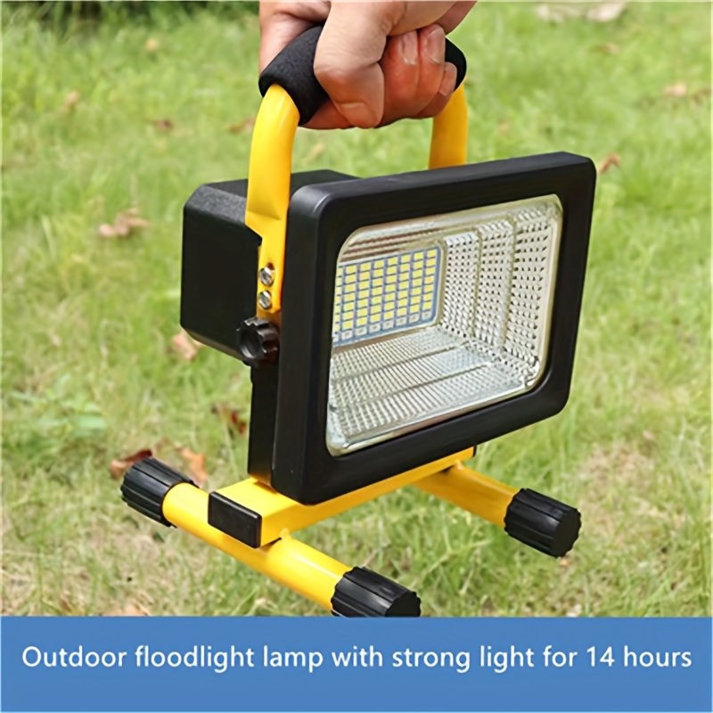 

Led Work Light With Adjustable Tripod Stand, Rechargeable Floodlight For Outdoor Emergency, Super Bright, Camping, Night Market, Square Portable Spotlight With Power Display And Usb Output