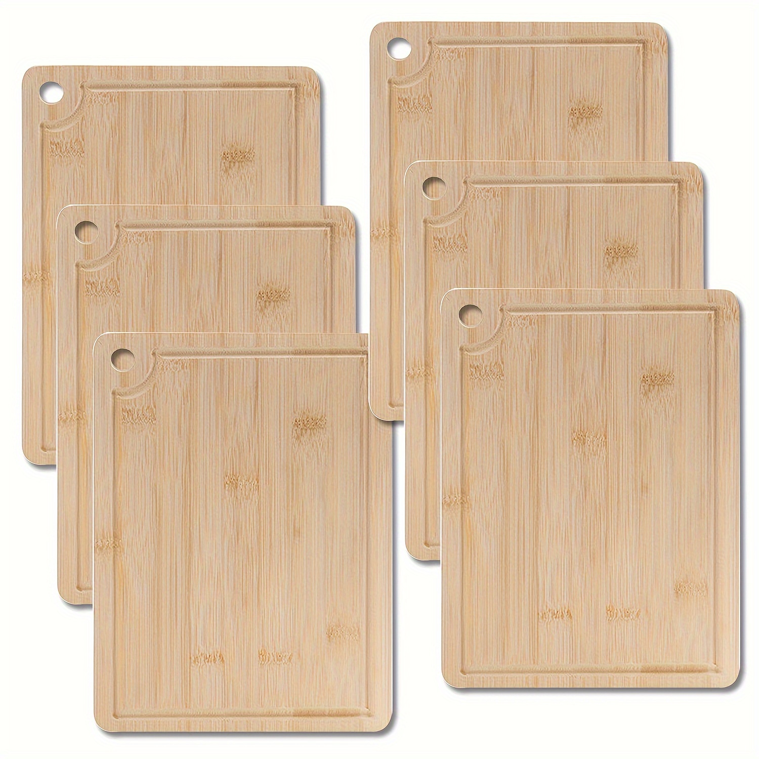 

6pack Cutting Boards For Kitchen, 11in X 7.8in Cutting Board, Hanging Hole, Juice , Knife Friendly Thick Chopping Board For Effortless Food Prep Meat, Salad, Fruits, Cheese